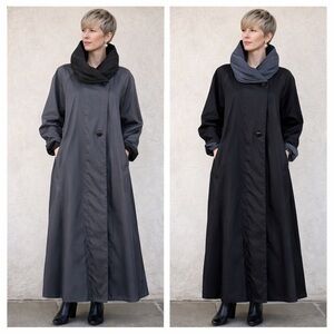 Mycra Pac Reversible Full-Length Raincoat – Dark Grey/ Black – Made in USA